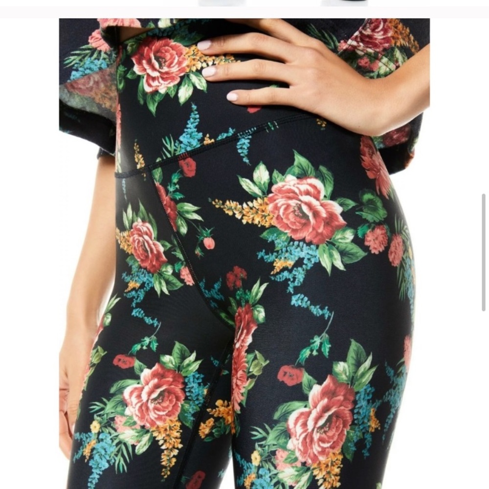 NWT Alice + Olivia Aaron Black Floral Leggings XS